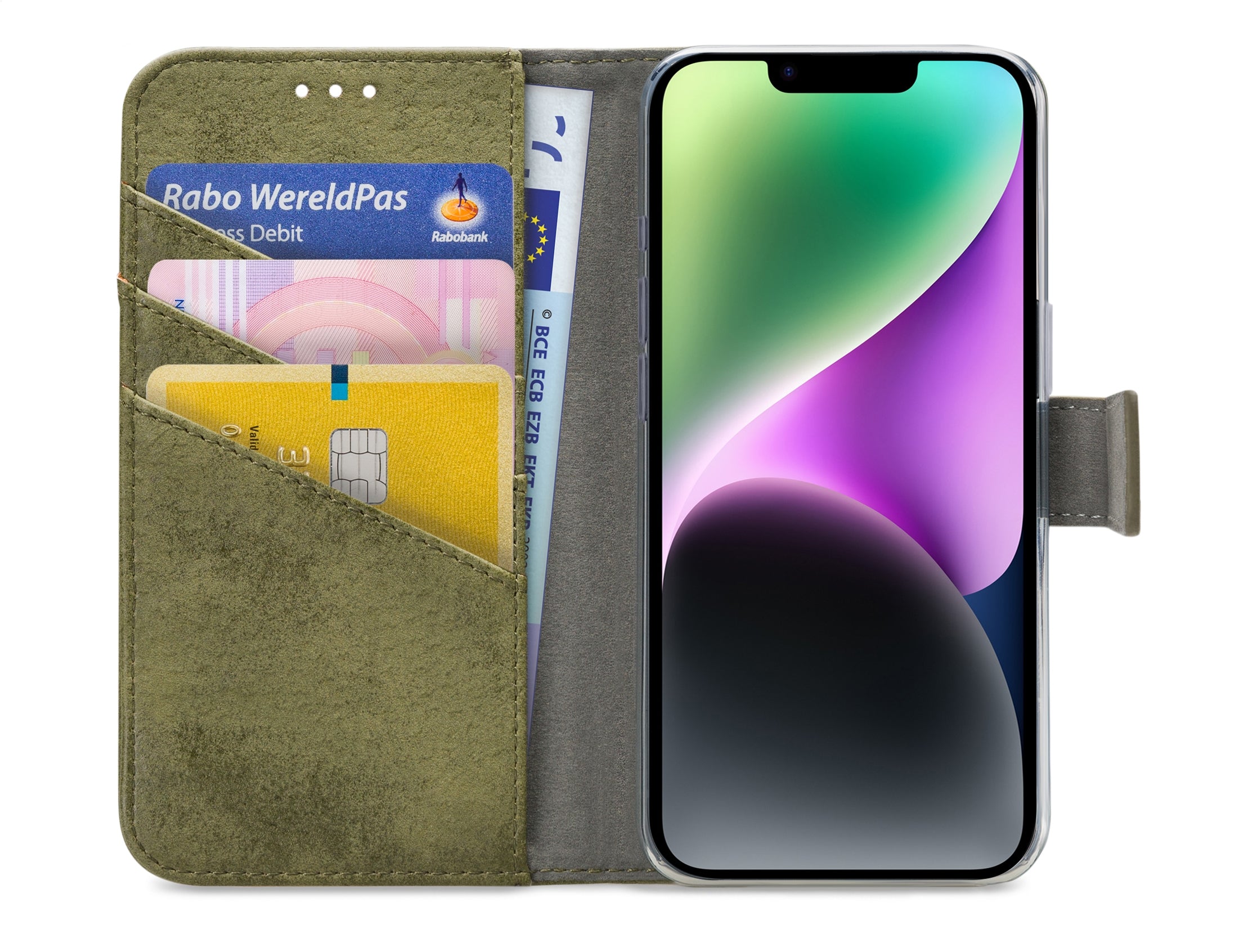 My Style Flex Wallet For Apple Iphone 14 Olive