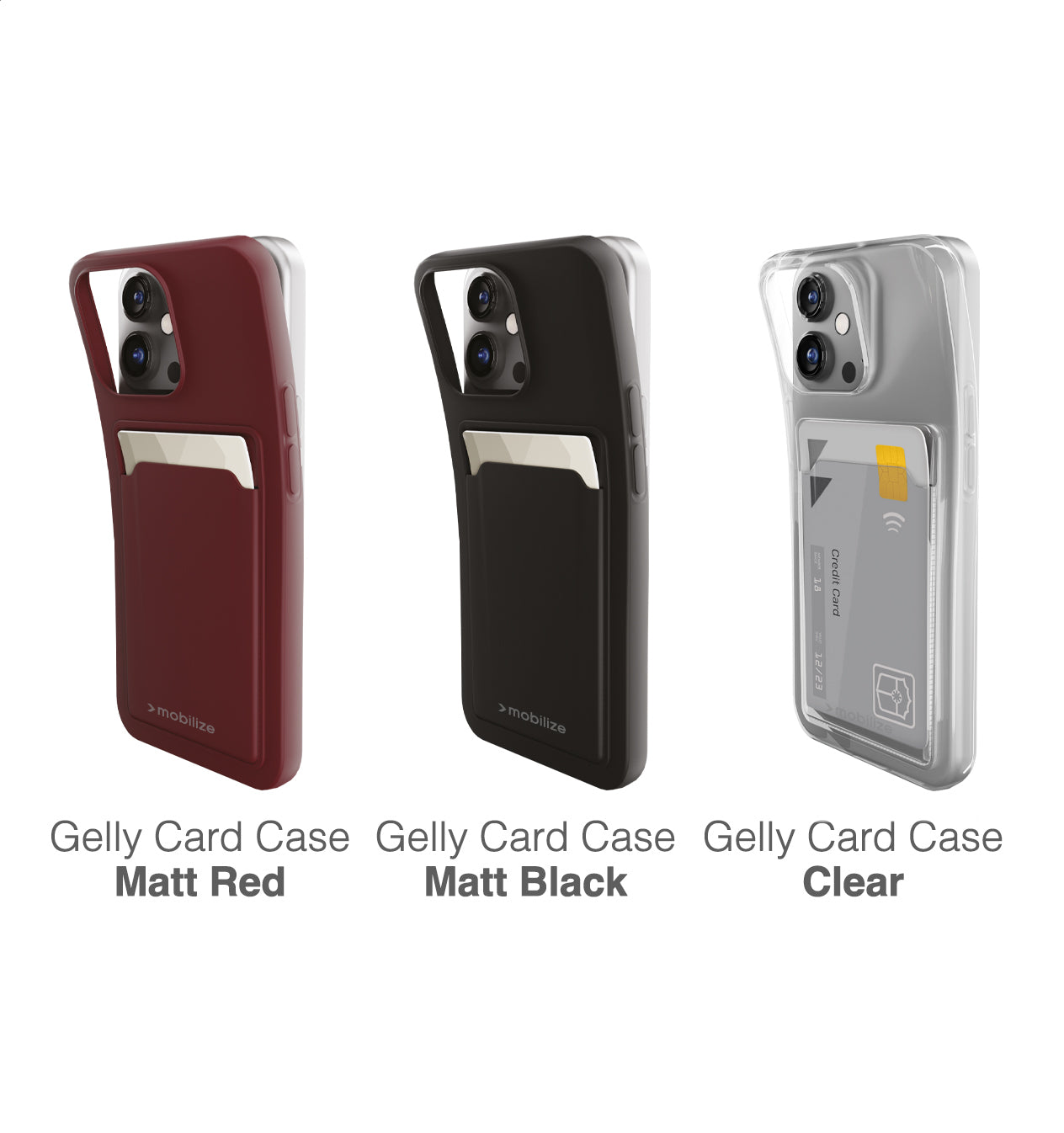 Mobilize Rubber Gelly Card Case Apple Iphone 15 Matt Black