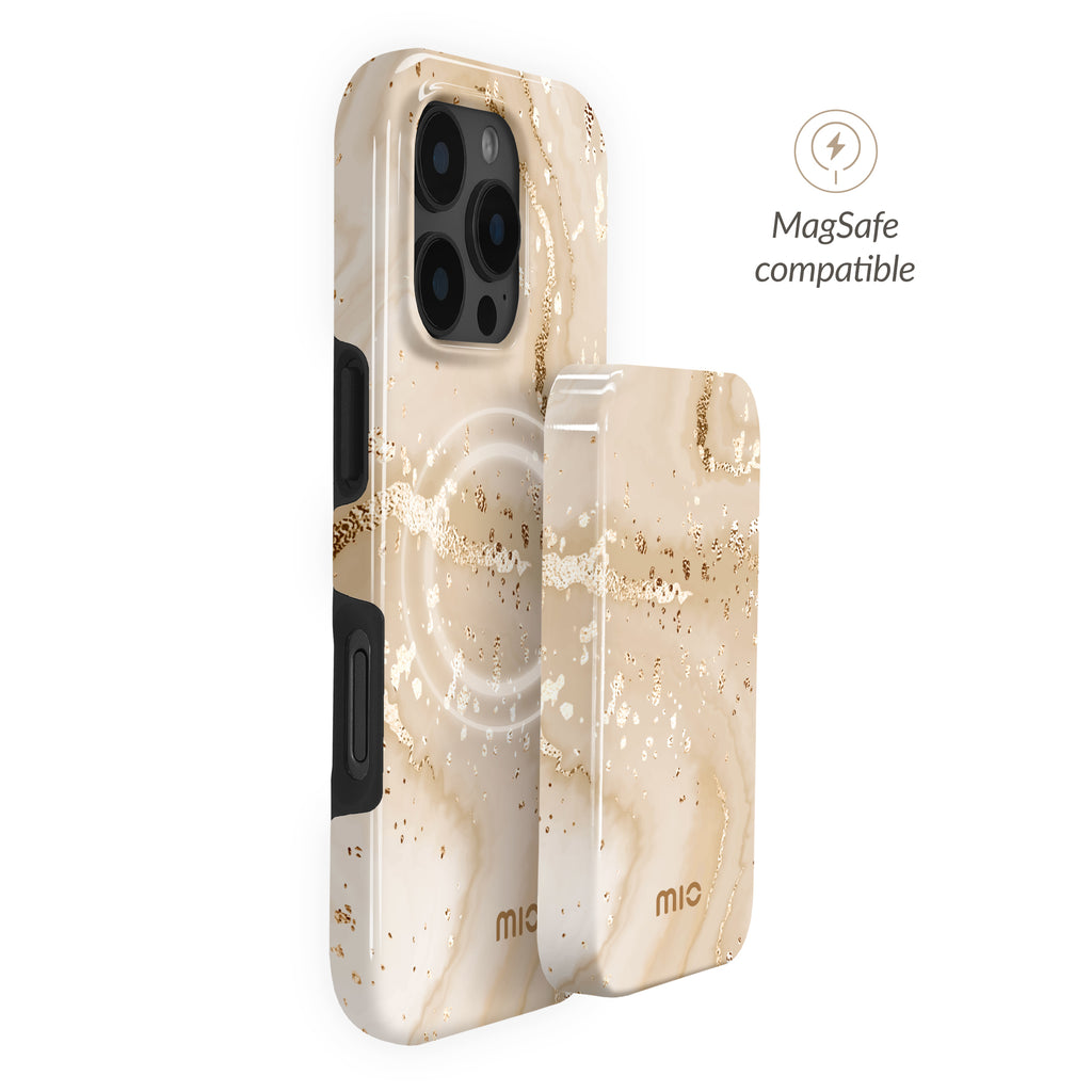 Mio By Mobilize Mio Powerbank 5000Mah With Double Sided Magsafe Compatibility Gold Marble - Glossy