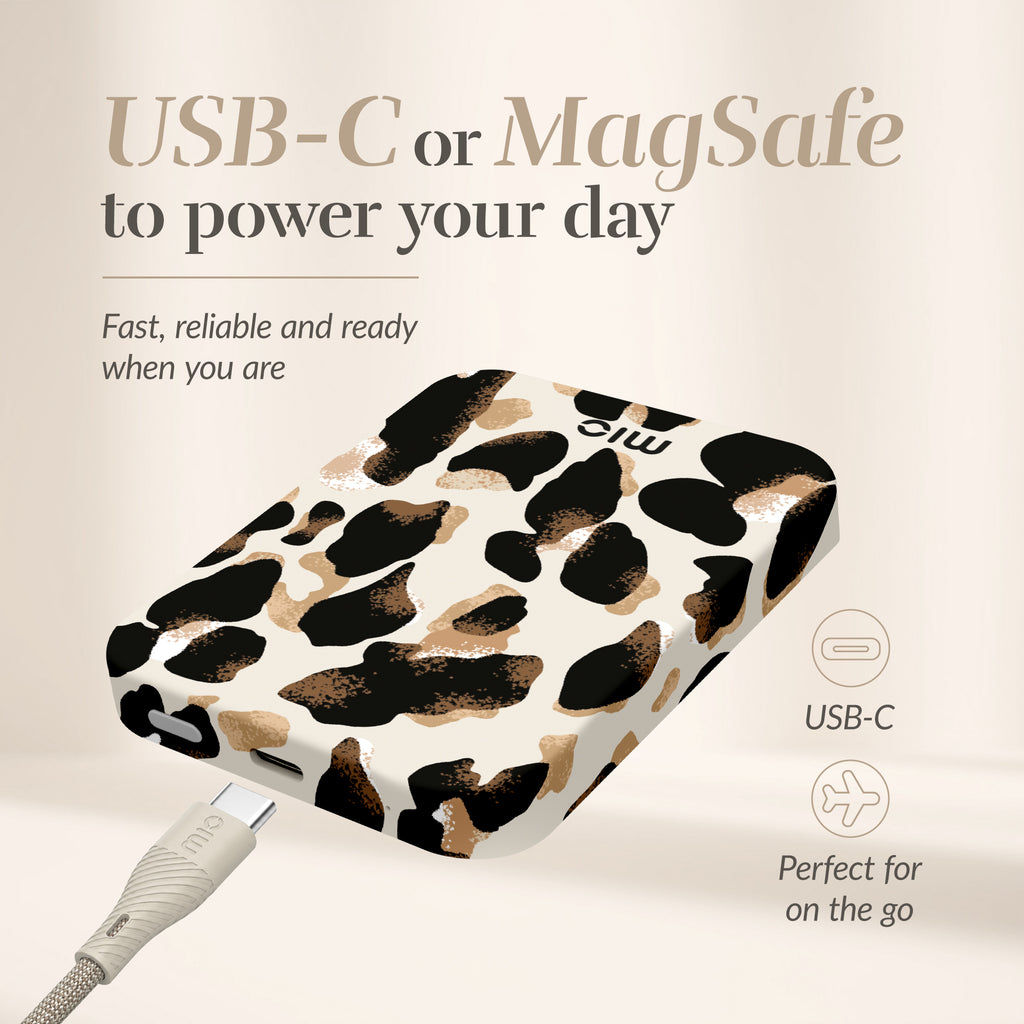 Mio By Mobilize Mio Powerbank 5000Mah With Double Sided Magsafe Compatibility  Leopard - Matt