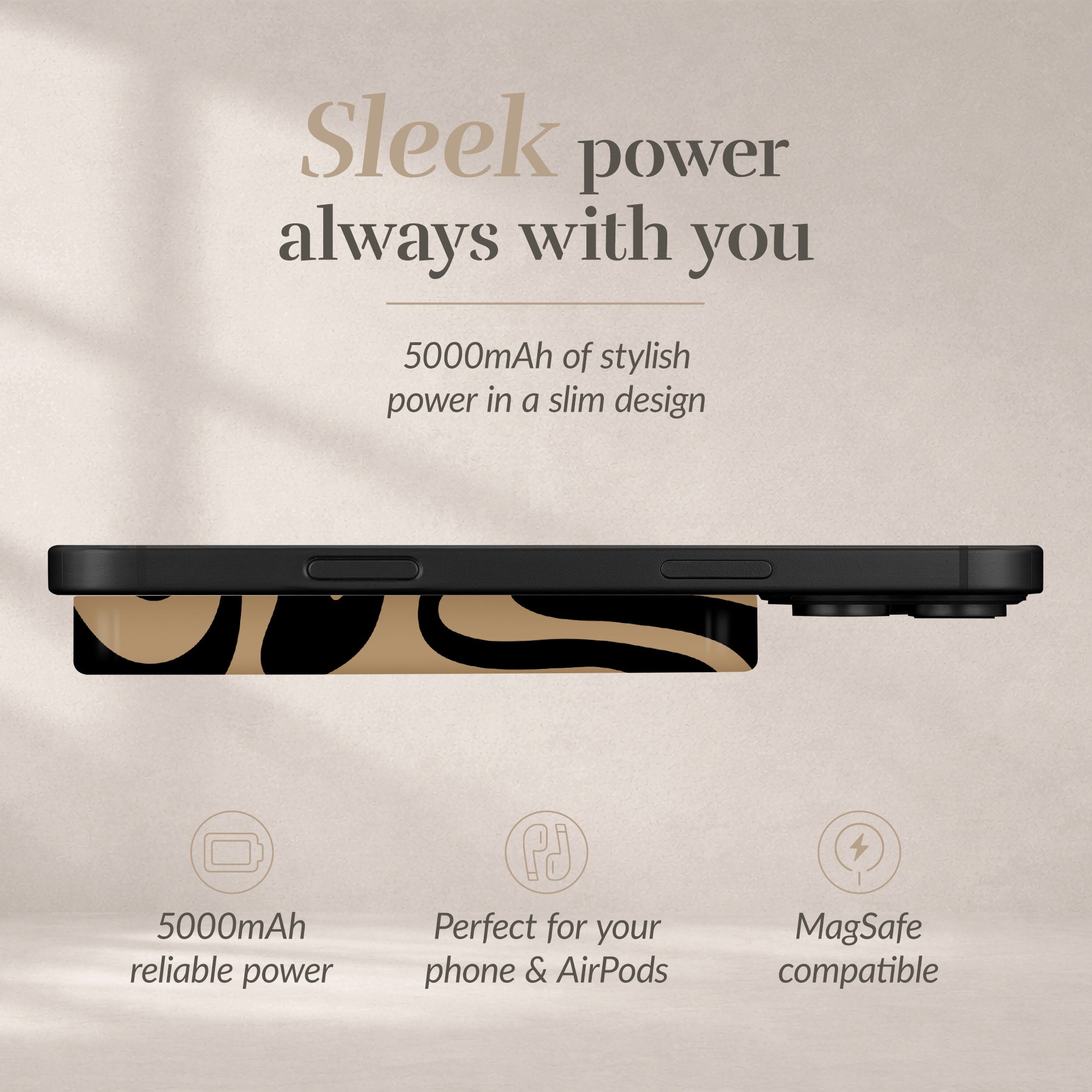 Mio By Mobilize Mio Powerbank 5000Mah With Double Sided Magsafe Compatibility Swirl - Matt