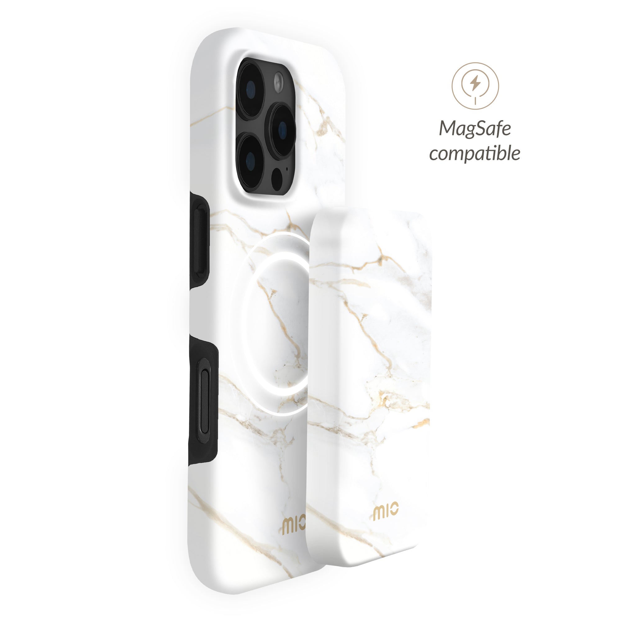 Mio By Mobilize Mio Powerbank 5000Mah With Double Sided Magsafe Compatibility White Marble - Matt