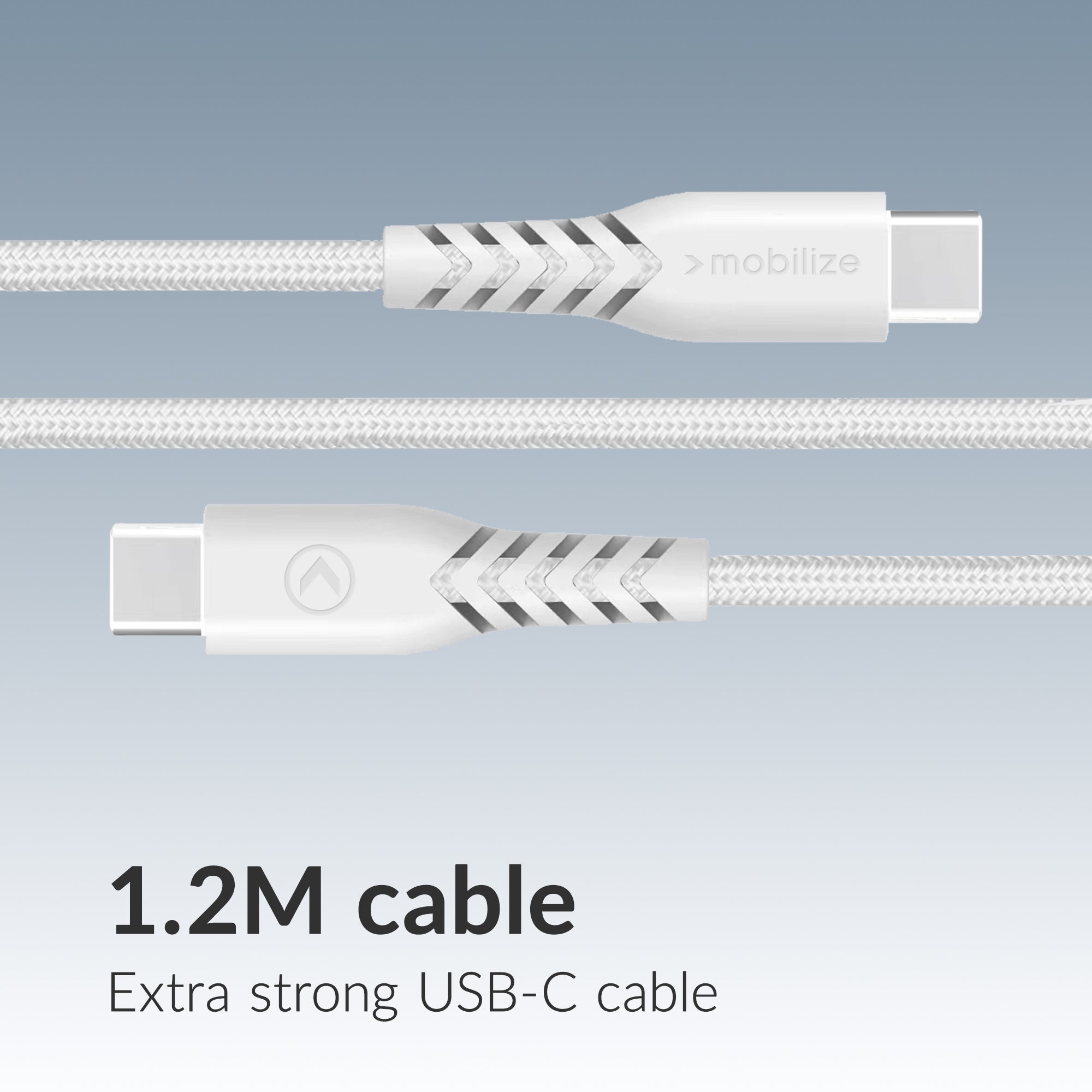 Mobilize Wall Charger Usb-C + Usb Gan 30W With Pd/Pps + Usb-C Nylon Cable 1.2M White